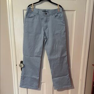 Theory Women's Light Blue Wide Leg Pants Size: Waist 32